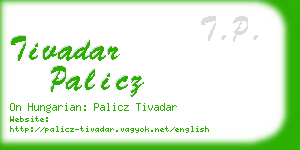 tivadar palicz business card